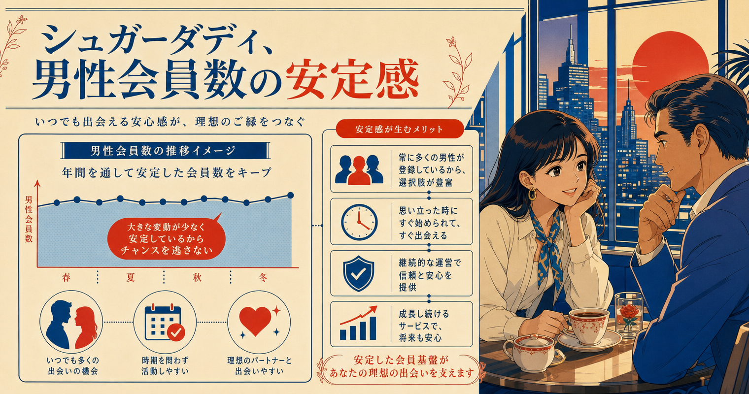 第1位：シュガーダディ、男性会員数No.1の安定感