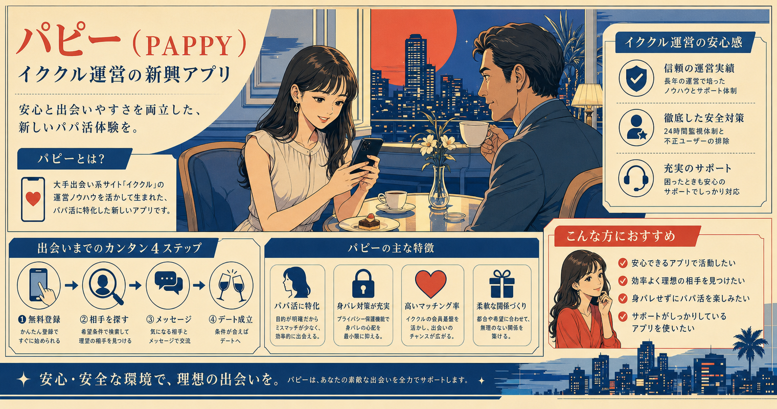 第7位：パピー（Pappy）、イククル運営の新興アプリ
