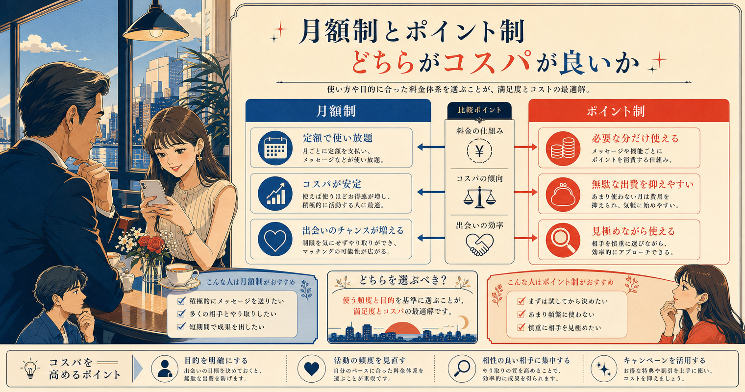 月額制とポイント制どちらがコスパが良いか