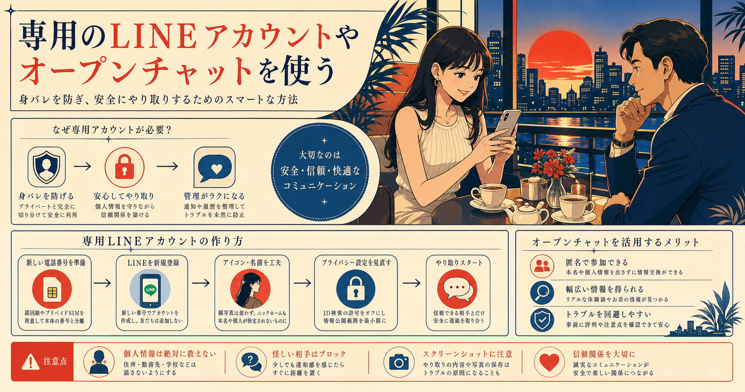 専用のLINEアカウントやオープンチャットを使う
