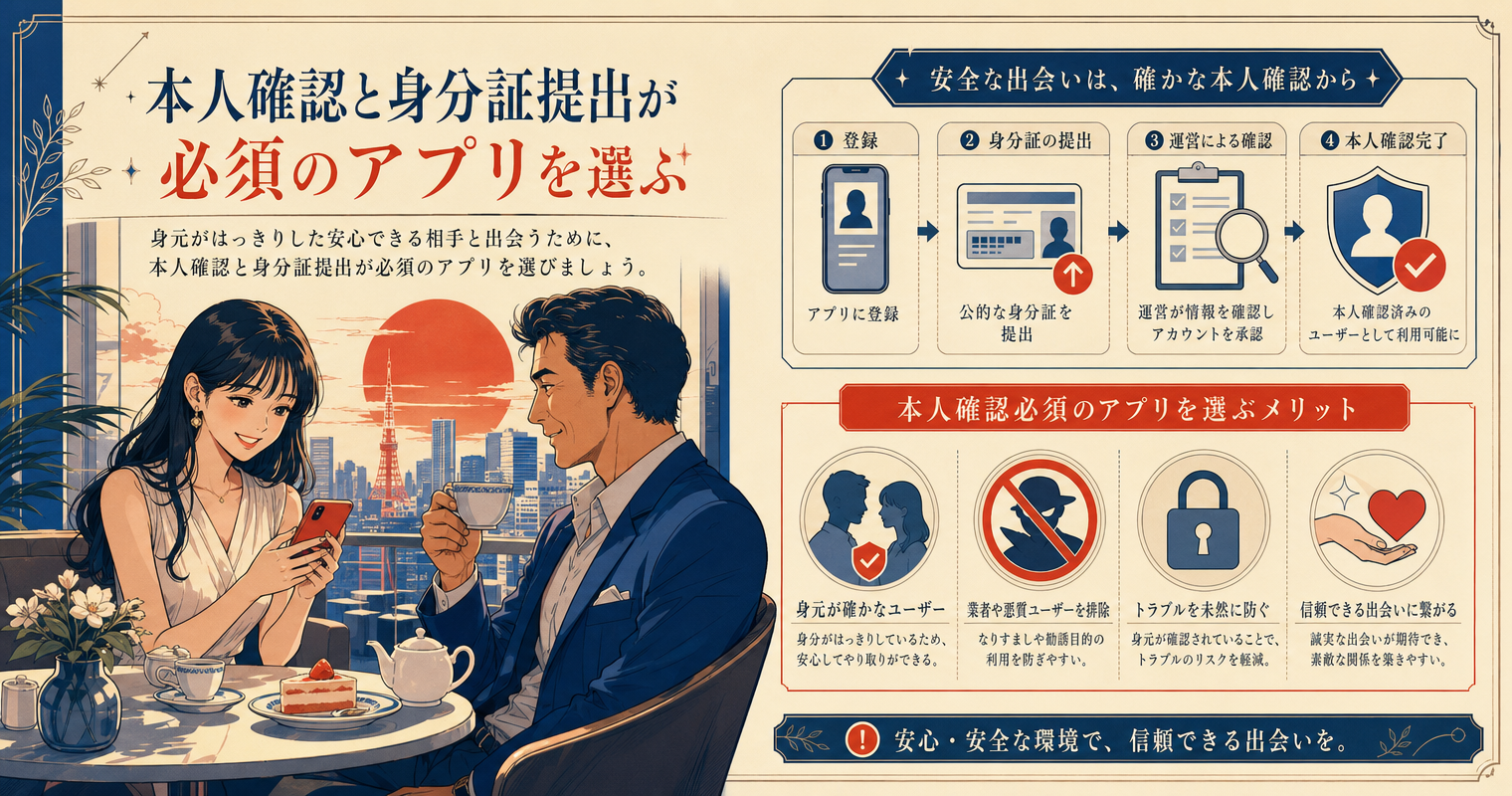 本人確認と身分証提出が必須のアプリを選ぶ