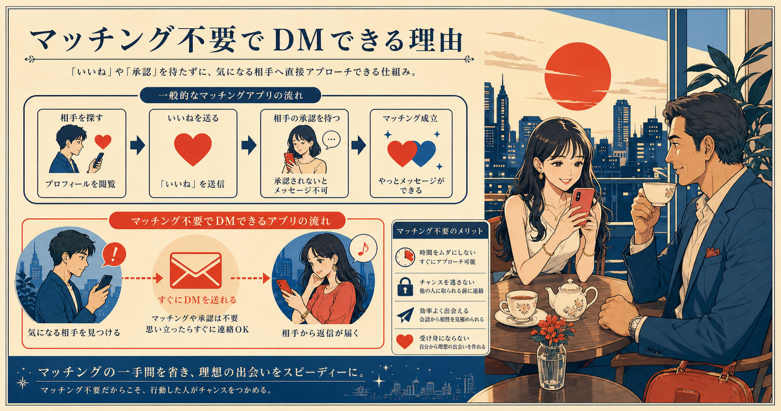 マッチング不要でDMできる理由