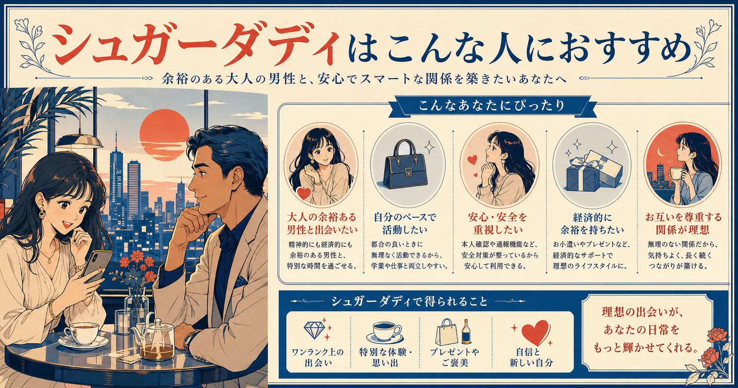 シュガーダディはこんな人におすすめ